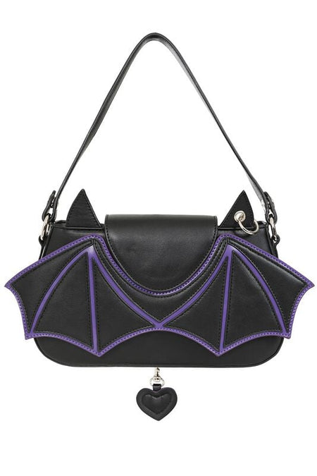 Sac à main Gothic de Banned Alternative - Batwing Charm - pour Femme - noir/lilas - Banned Alternative