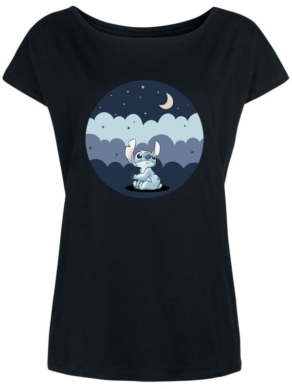 T-Shirt Manches courtes Disney de Lilo & Stitch - Moonlover - S à XXL - pour Femme - noir - Lilo & Stitch
