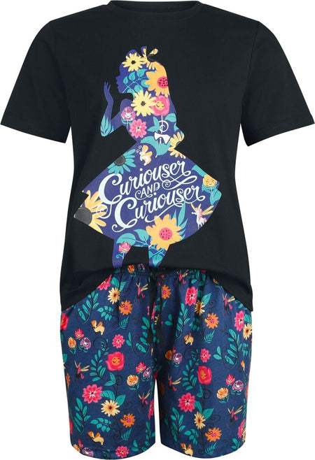 Pyjama Disney de Alice Au Pays Des Merveilles - Curiouser - S à XXL - pour Femme - multicolore - Alice Au Pays Des Merveilles