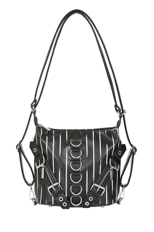 Sac à dos Gothic de Banned Alternative - Twisted Halo Convertible - pour Femme - noir/blanc - Banned Alternative