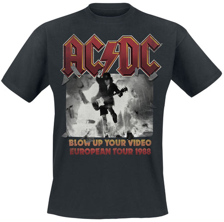 T-Shirt Manches courtes  de AC/DC - European Tour 1988 - S à 5XL - pour Homme - noir - AC/DC