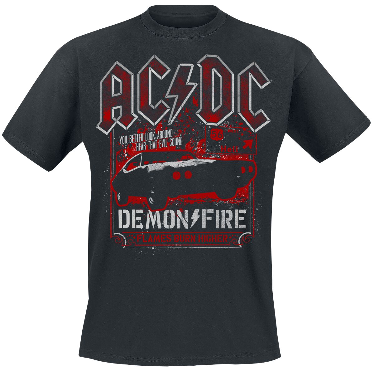 T-Shirt Manches courtes  de AC/DC - Demon Fire Hell - S à 3XL - pour Homme - noir - AC/DC