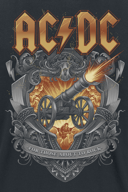 T-Shirt Manches courtes  de AC/DC - About To Rock Ornaments - S à 3XL - pour Homme - noir - AC/DC - View 2