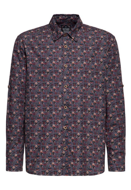 Chemise manches longues Rockabilly de King Kerosin - Kustom Kulture - Chemise - S à 3XL - pour Homme - gris - King Kerosin