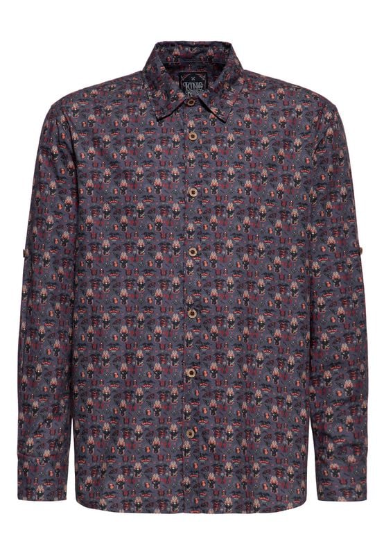 Chemise manches longues Rockabilly de King Kerosin - Kustom Kulture - Chemise - S à 3XL - pour Homme - gris - King Kerosin