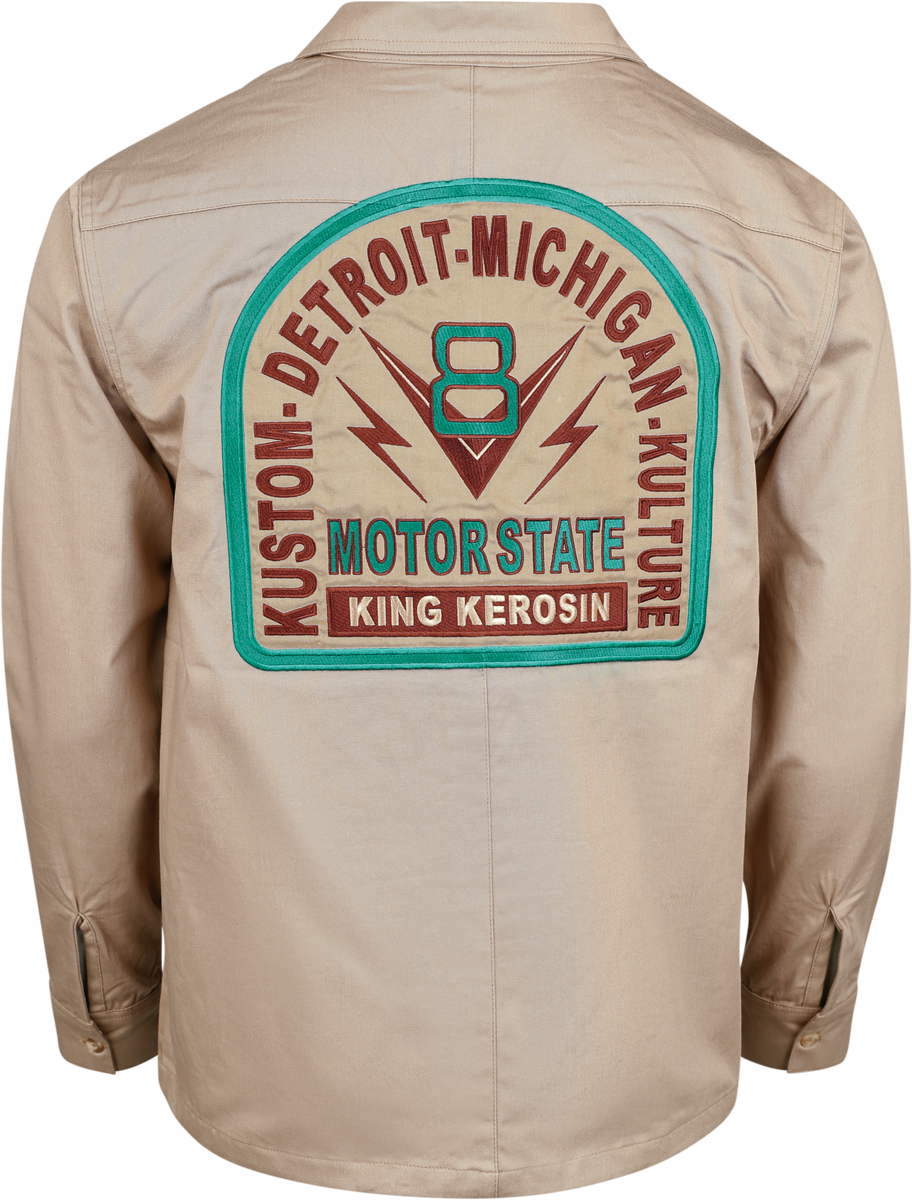 Chemise manches longues Rockabilly de King Kerosin - Dragstrip Motorstate - Chemise - L à 4XL - pour Homme - kaki - King Kerosin - View 2