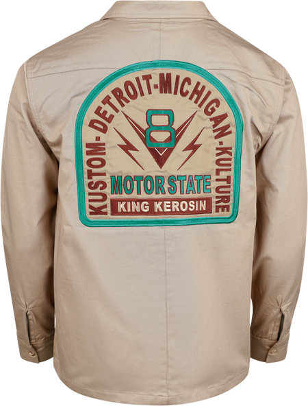 Chemise manches longues Rockabilly de King Kerosin - Dragstrip Motorstate - Chemise - L à 4XL - pour Homme - kaki - King Kerosin - View 2