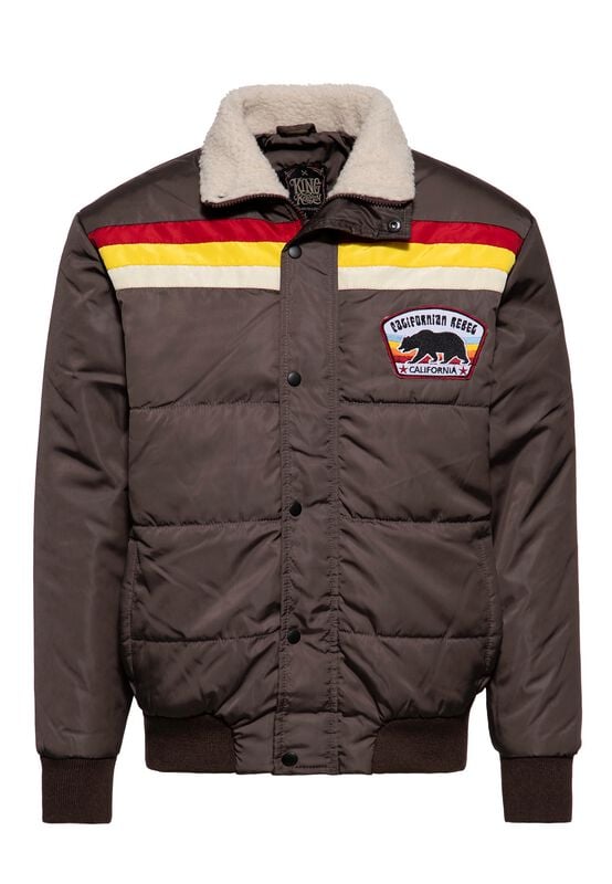 Veste d'hiver Rockabilly de King Kerosin - Californian Rebel - Doudoune - S à 3XL - pour Homme - marron - King Kerosin
