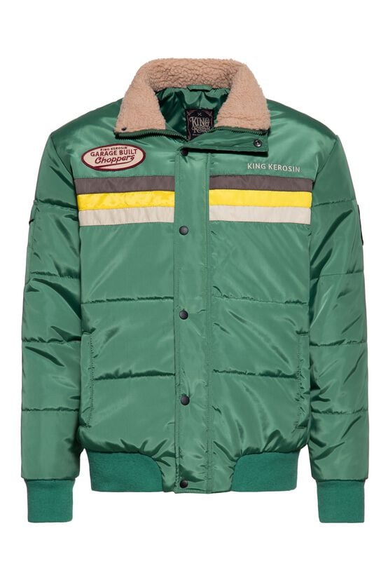 Veste d'hiver Rockabilly de King Kerosin - Choppers - Doudoune - S à 4XL - pour Homme - vert - King Kerosin