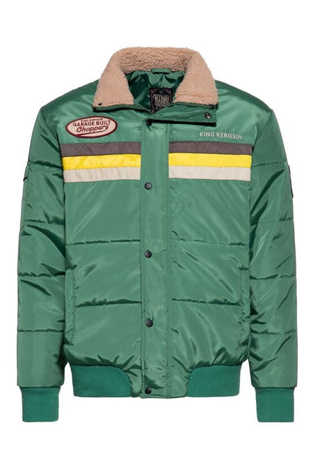 Veste d'hiver Rockabilly de King Kerosin - Choppers - Doudoune - S à 4XL - pour Homme - vert - King Kerosin