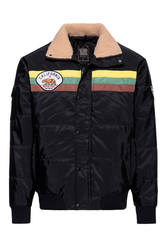 Manteau d'hiver Rockabilly de King Kerosin - California Puffer Jacket - S à 4XL - pour Homme - noir - King Kerosin