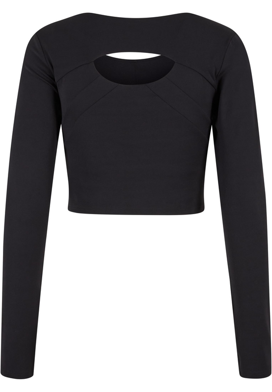 T-shirt manches longues  de Urban Classics - Crop Top de Sport - XS à XL - pour Femme - noir - Urban Classics - View 2