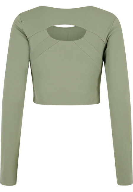 T-shirt manches longues  de Urban Classics - Crop Top de Sport - XS à XL - pour Femme - vert - Urban Classics - View 2