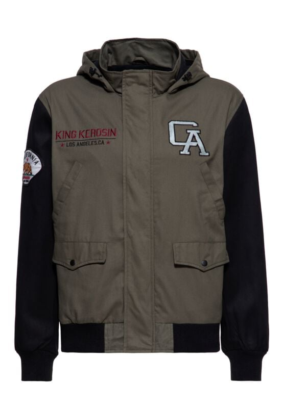 Veste mi-saison Rockabilly de King Kerosin - California - Veste à Capuche - S à 4XL - pour Homme - vert - King Kerosin