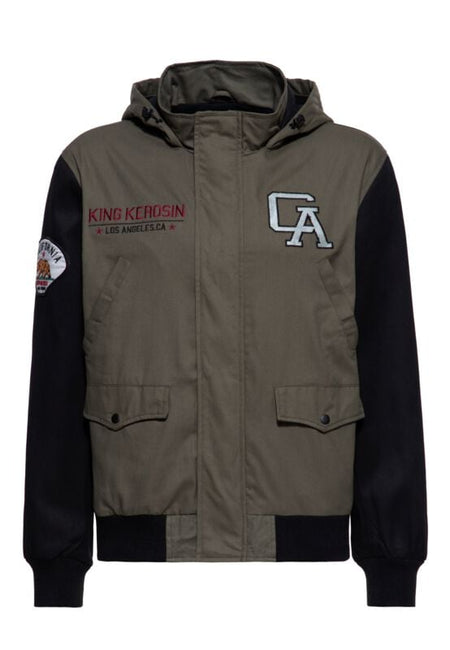Veste mi-saison Rockabilly de King Kerosin - California - Veste à Capuche - S à 4XL - pour Homme - vert - King Kerosin