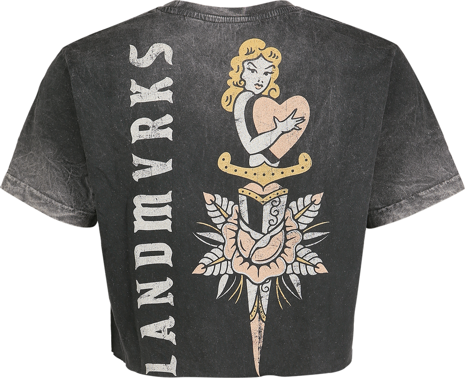 T-Shirt Manches courtes  de Landmvrks - Vintage Dagger - S à XL - pour Femme - gris - Landmvrks - View 2
