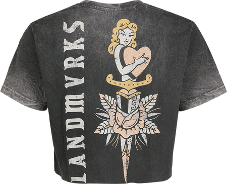 T-Shirt Manches courtes  de Landmvrks - Vintage Dagger - S à XL - pour Femme - gris - Landmvrks - View 2