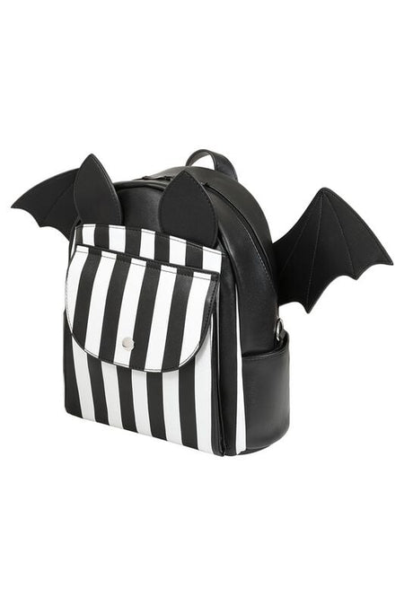 Sac à dos Gothic de Banned Alternative - Nightfall Bat - pour Femme - noir/blanc - Banned Alternative