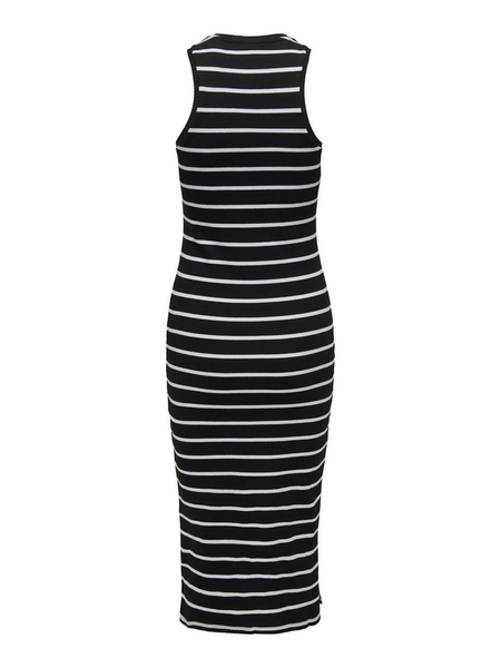 Robe mi-longue  de Only - ONLBELFAST STRIPE S/L JRS NOOS - Robe Mi-Longue - XS à M - pour Femme - noir/blanc - Only - View 2