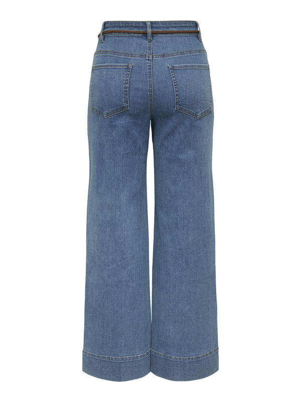Jean  de Only - ONLMADISON HW BELT WIDE CROP DNM GUA - W26L32 à W30L32 - pour Femme - bleu - Only - View 2