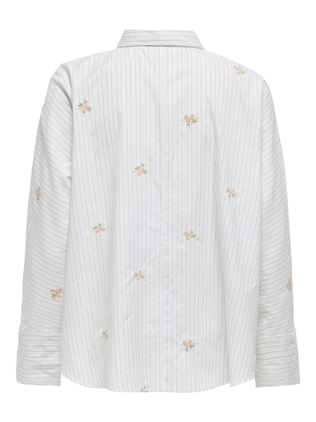 Chemise manches longues  de Only - ONLJOELLA GRACE L/S EMB SHIRT OX WVN - XS à L - pour Femme - blanc - Only - View 2