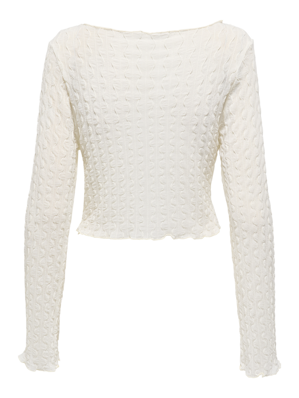 T-shirt manches longues  de Only - ONLLILIAN L/S BOATNECK TOP CS JRS - XS à L - pour Femme - blanc - Only - View 2