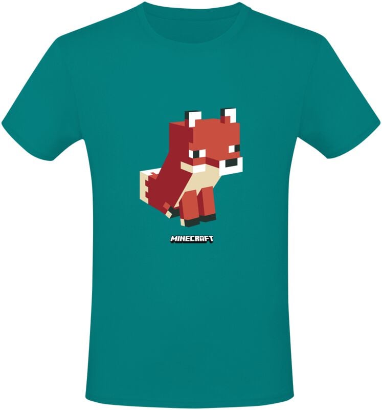 T-Shirt Manches courtes Gaming de Minecraft - Simple Fox - L à XXL - pour Unisexe - turquoise - Minecraft