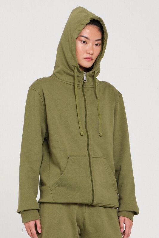 Sweat-shirt zippé à capuche  de Rockupy - One with the Earth - Janne - Sweat à Capuche Vert Foncé - XS à XL - pour Unisexe - vert foncé - Rockupy