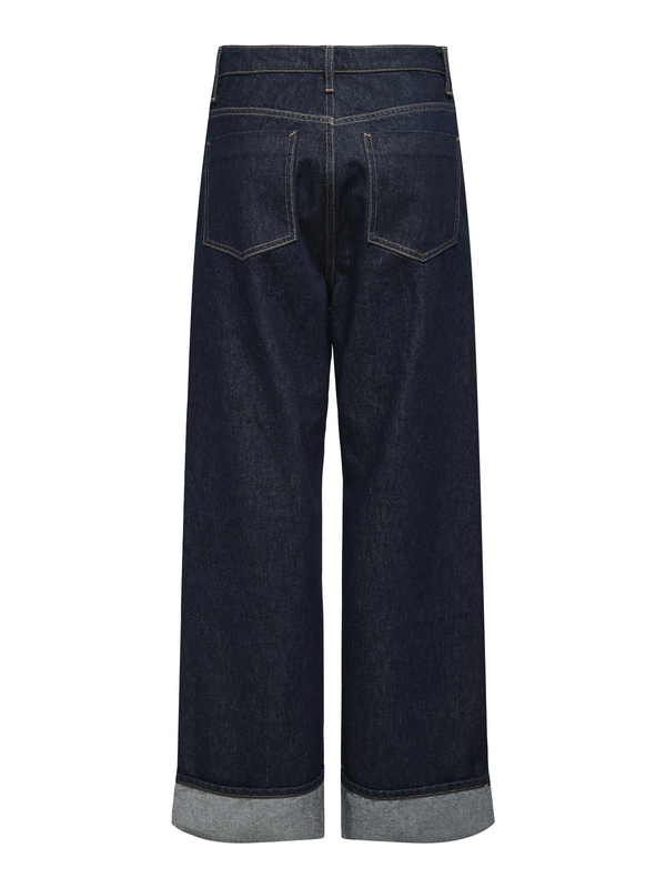 Jean  de Only - ONLHOPE HW WIDE FOLD UP RINSE DNM CRO - W27L32 à W29L32 - pour Femme - bleu - Only - View 2