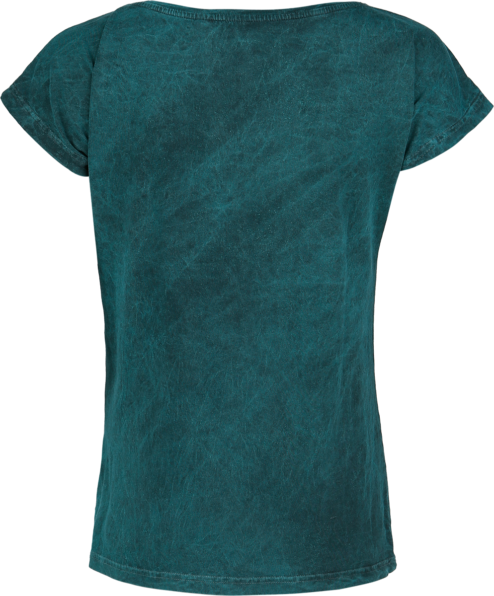 T-Shirt Manches courtes Disney de Alice Au Pays Des Merveilles - Chat du Cheshire - Sourire - S à 4XL - pour Femme - pétrole - Alice Au Pays Des Merveilles - View 2