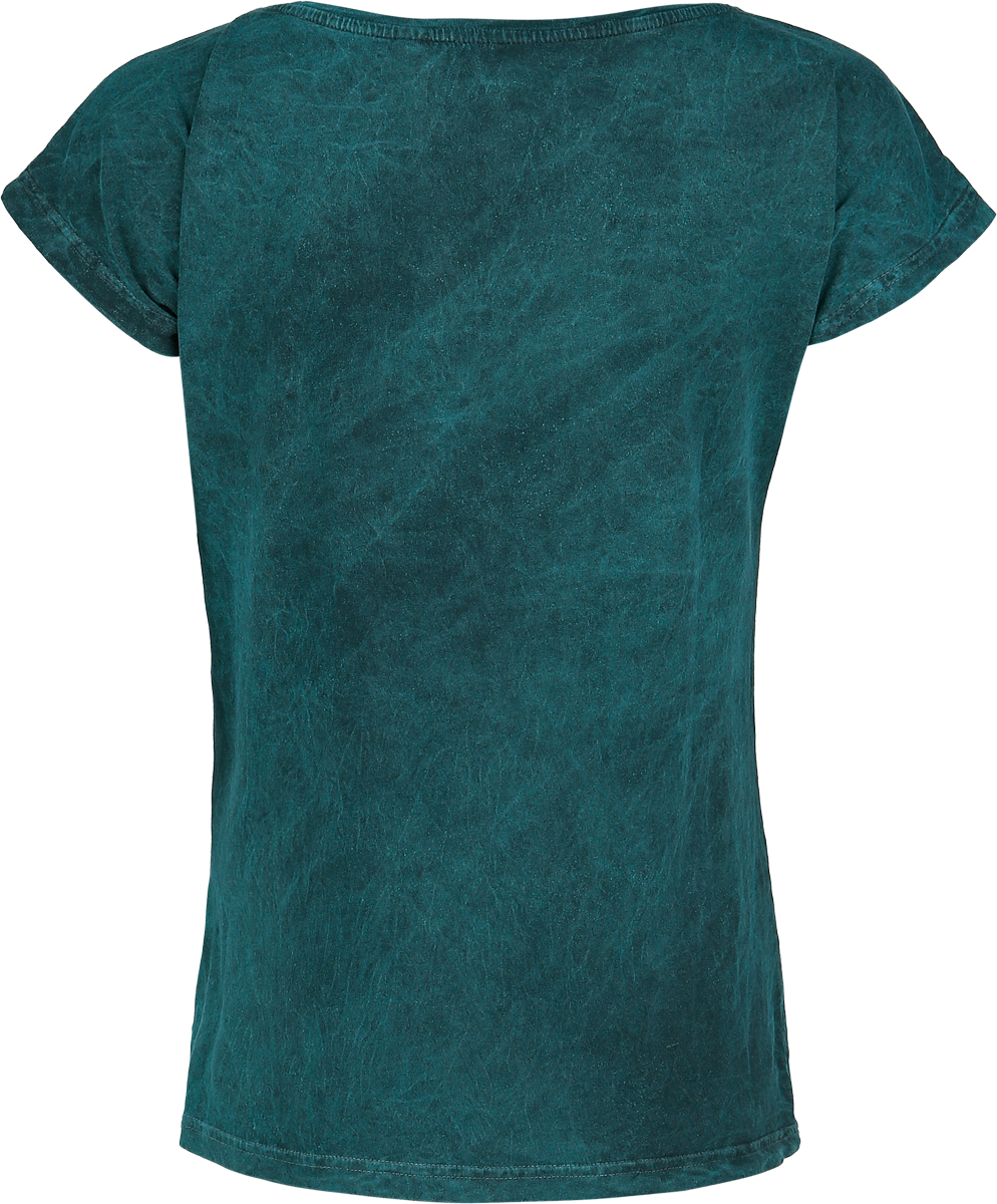 T-Shirt Manches courtes Disney de Alice Au Pays Des Merveilles - Chat du Cheshire - Sourire - S à 4XL - pour Femme - pétrole - Alice Au Pays Des Merveilles - View 2