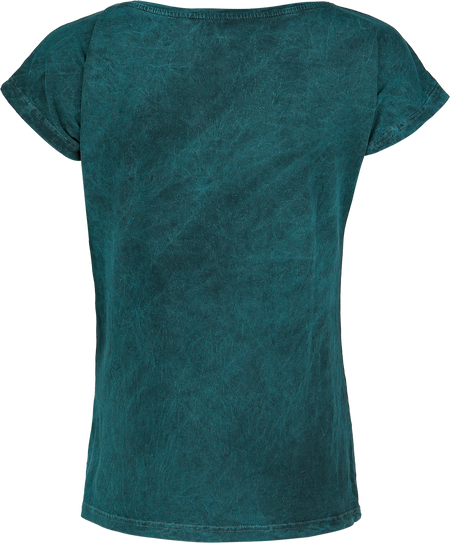 T-Shirt Manches courtes Disney de Alice Au Pays Des Merveilles - Chat du Cheshire - Sourire - S à 4XL - pour Femme - pétrole - Alice Au Pays Des Merveilles - View 2