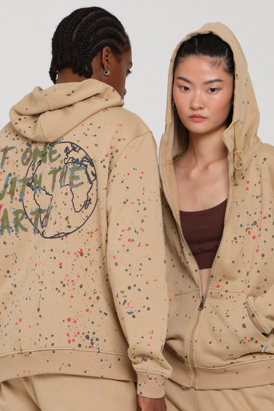 Sweat-shirt zippé à capuche  de Rockupy - One with the Earth - Janne - Veste à Capuche Beige - XS à XXL - pour Unisexe - beige - Rockupy - View 2