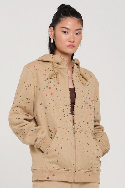 Sweat-shirt zippé à capuche  de Rockupy - One with the Earth - Janne - Veste à Capuche Beige - XS à XXL - pour Unisexe - beige - Rockupy