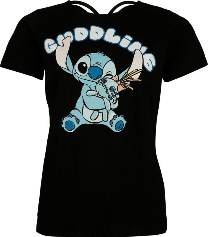 T-Shirt Manches courtes Disney de Lilo & Stitch - Cuddling - S à XXL - pour Femme - noir - Lilo & Stitch