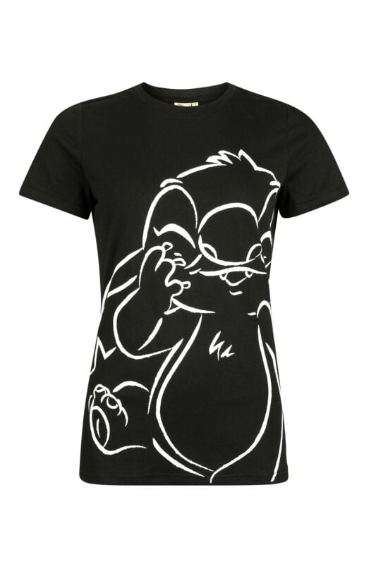 T-Shirt Manches courtes Disney de Lilo & Stitch - Heart Shine - S à XXL - pour Femme - noir - Lilo & Stitch