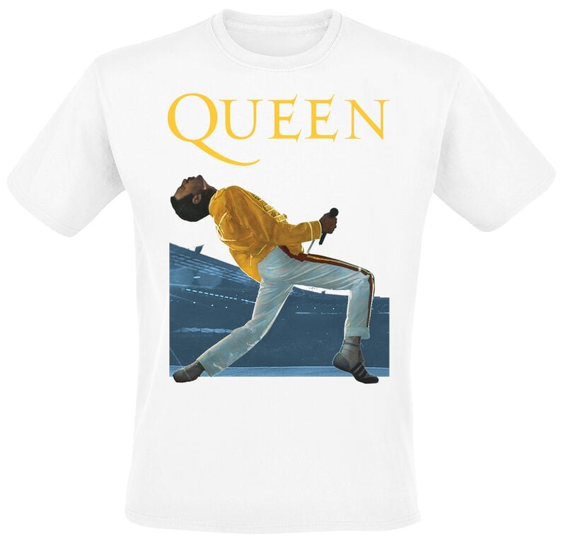 T-Shirt Manches courtes  de Queen - Wembley Freddie - S à 4XL - pour Homme - blanc - Queen