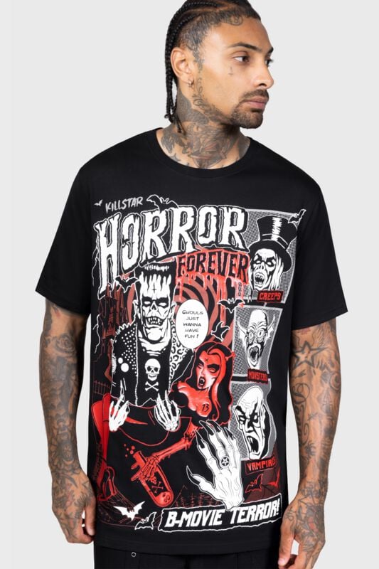 T-Shirt Manches courtes Gothic de Killstar - T-shirt Gothabilly III – Horror Forever - XS à 4XL - pour Homme - noir - Killstar