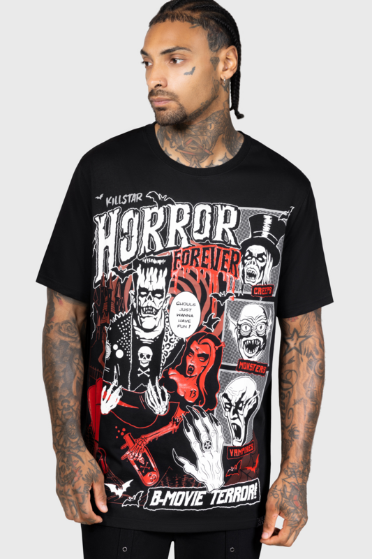 T-Shirt Manches courtes Gothic de Killstar - T-shirt Gothabilly III – Horror Forever - XS à 4XL - pour Homme - noir - Killstar - View 2