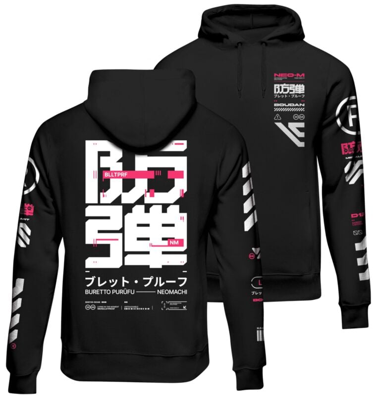 Sweat-shirt à capuche Gaming de NEOMACHI - BLLTPRF - S à XXL - pour Homme - noir - NEOMACHI