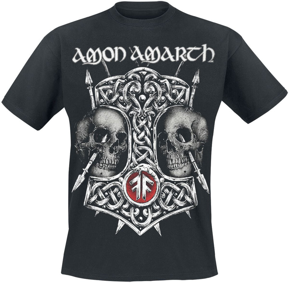 T-Shirt Manches courtes  de Amon Amarth - Hammer & Skulls - S à L - pour Homme - noir - Amon Amarth