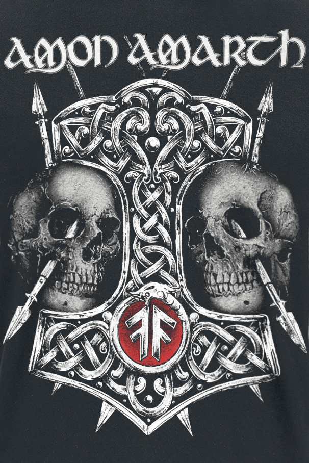 T-Shirt Manches courtes  de Amon Amarth - Hammer & Skulls - S à L - pour Homme - noir - Amon Amarth - View 2