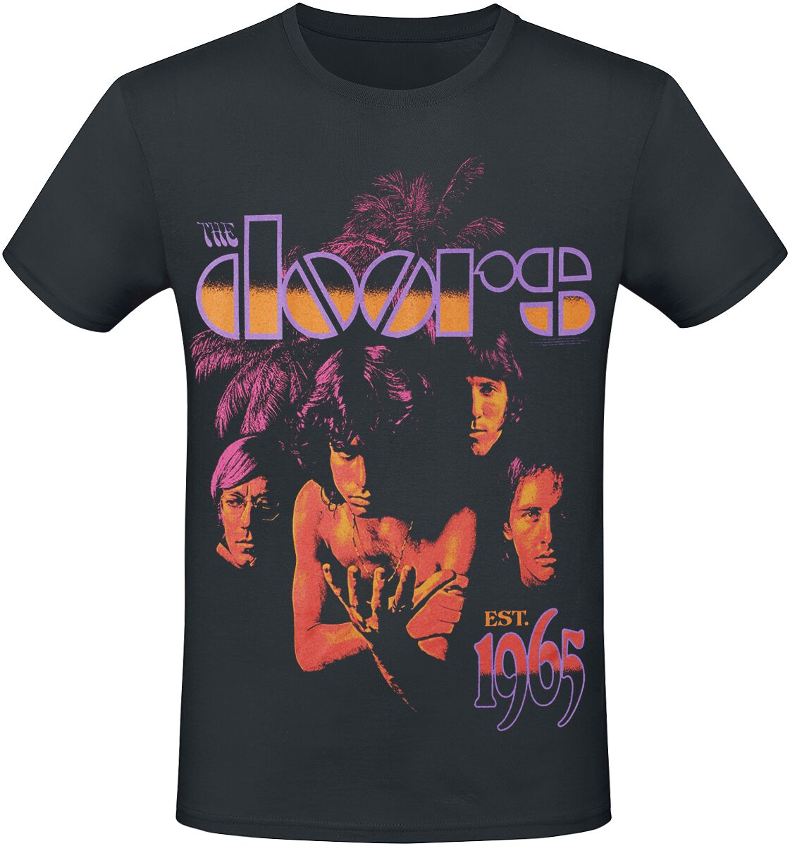 T-Shirt Manches courtes  de The Doors - EST 1965 - S à 3XL - pour Homme - noir - The Doors