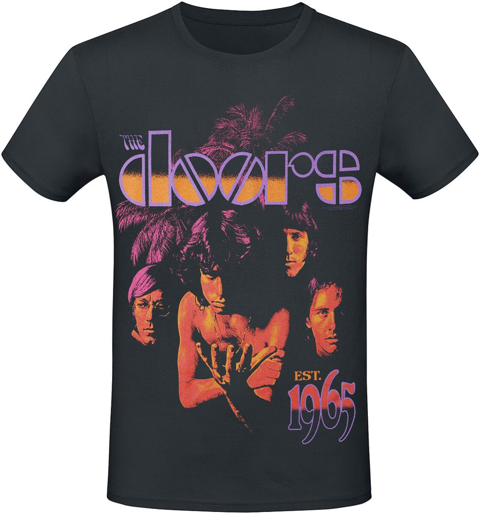T-Shirt Manches courtes  de The Doors - EST 1965 - S à 3XL - pour Homme - noir - The Doors