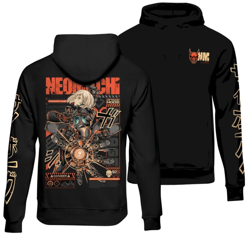 Sweat-shirt à capuche Gaming de NEOMACHI - CYBORG - S à XXL - pour Homme - noir - NEOMACHI