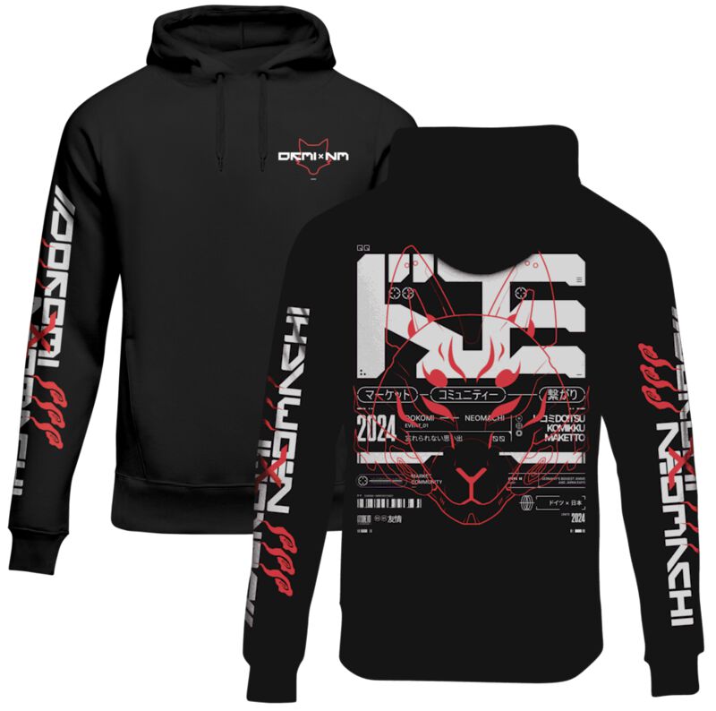 Sweat-shirt à capuche Gaming de NEOMACHI - DKMIxNM - S à M - pour Homme - noir - NEOMACHI