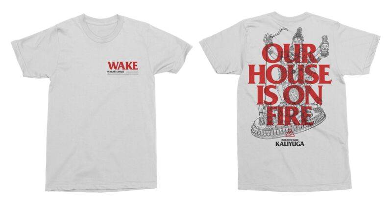 T-Shirt Manches courtes  de In Hearts Wake - Our House is on Fire - S à XXL - pour Homme - blanc - In Hearts Wake