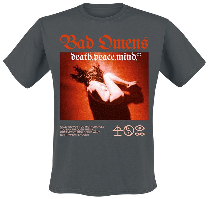 T-Shirt Manches courtes  de Bad Omens - Death Peace Mind Box Girl - S à 4XL - pour Homme - gris foncé - Bad Omens