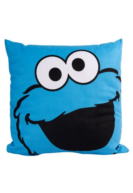 Coussin  de Sesame Street - Macaron Le Glouton - pour Indifférent - bleu/noir - Sesame Street
