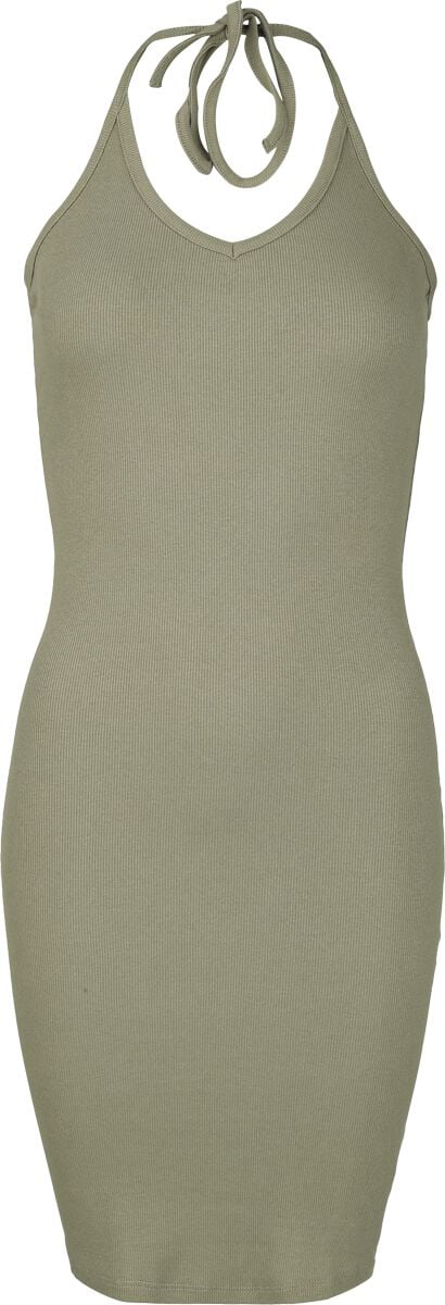 Robe mi-longue  de Urban Classics - Robe Dos-Nu En Jersey Côtelé - XS à XL - pour Femme - olive - Urban Classics